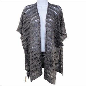 Metallic Open front Kimono NEW gray